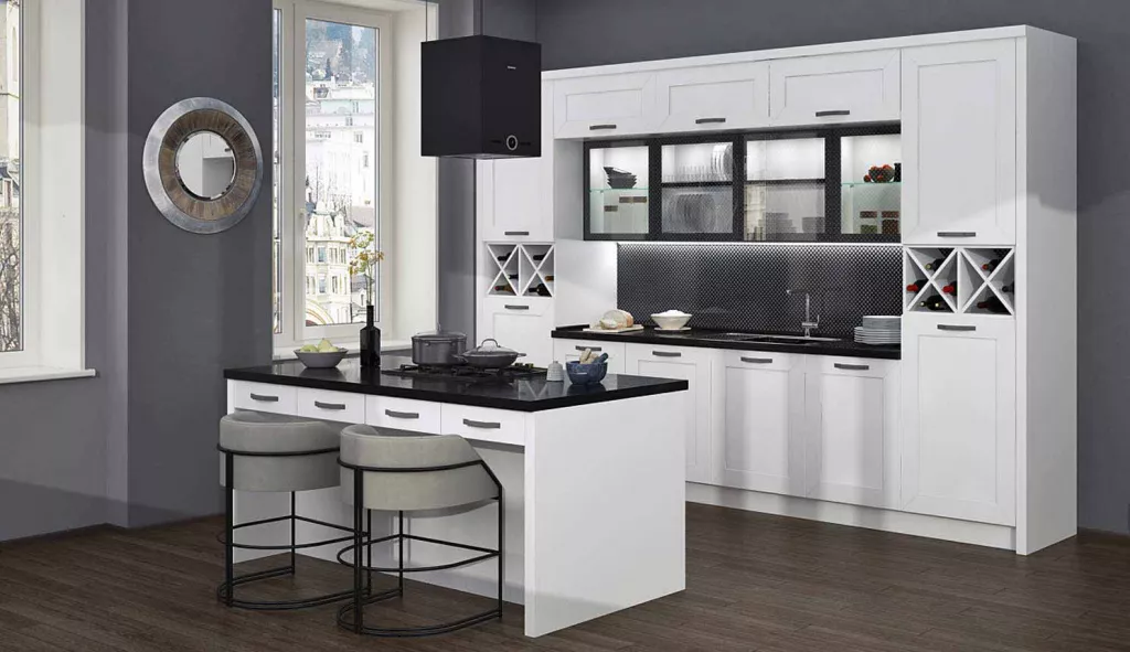 Популярные оттенки кухонных гарнитуров: от белоснежного до черного