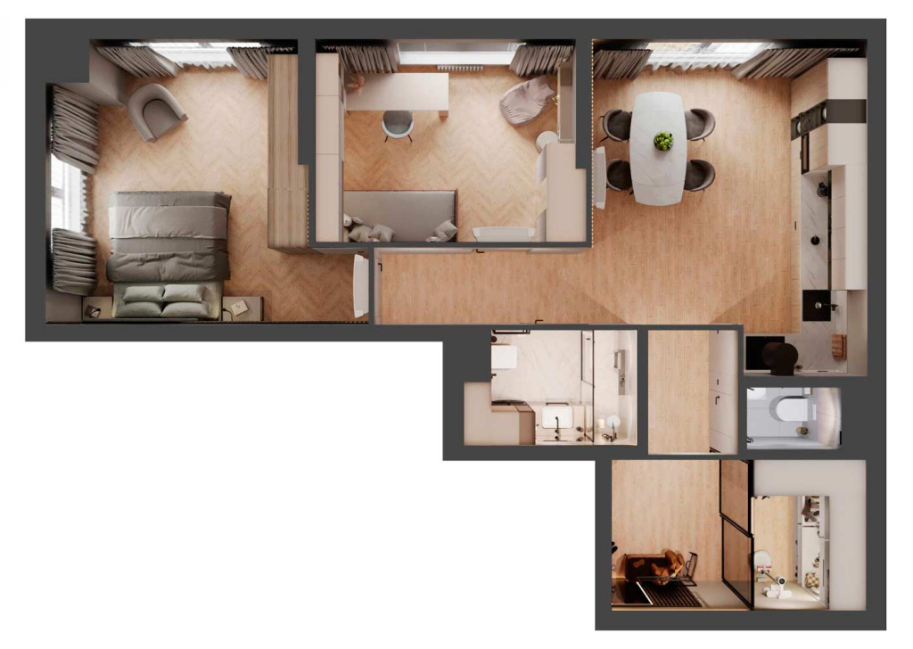 Дизайн «под ключ» для 2-комнатной квартиры в ЖК «Измайловский лес» - фото №3